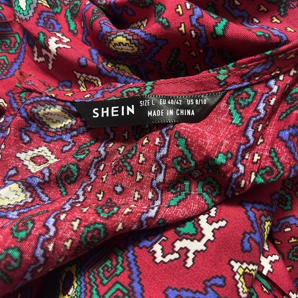 Maroon Patterned Long Sleeve Dress. Brand New. - Picture 5 of 5